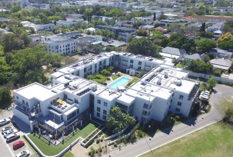 Aerial view of SAS building in Stellenbosch