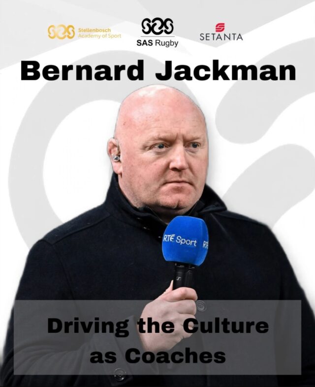 How do you drive culture in your team?Former professional player, coach and broadcaster @bernard.jackman joins the SAS Rugby Coaches Seminar to speak on Driving the Culture as Coaches.A must for any coach serious about growth. Register now. https://www.sasrugby.com/programmes/coaches-seminar/#apply