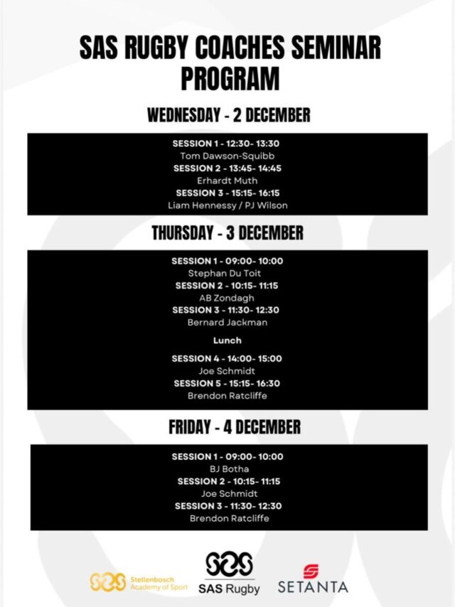 SAS Rugby Coaches Seminar Program